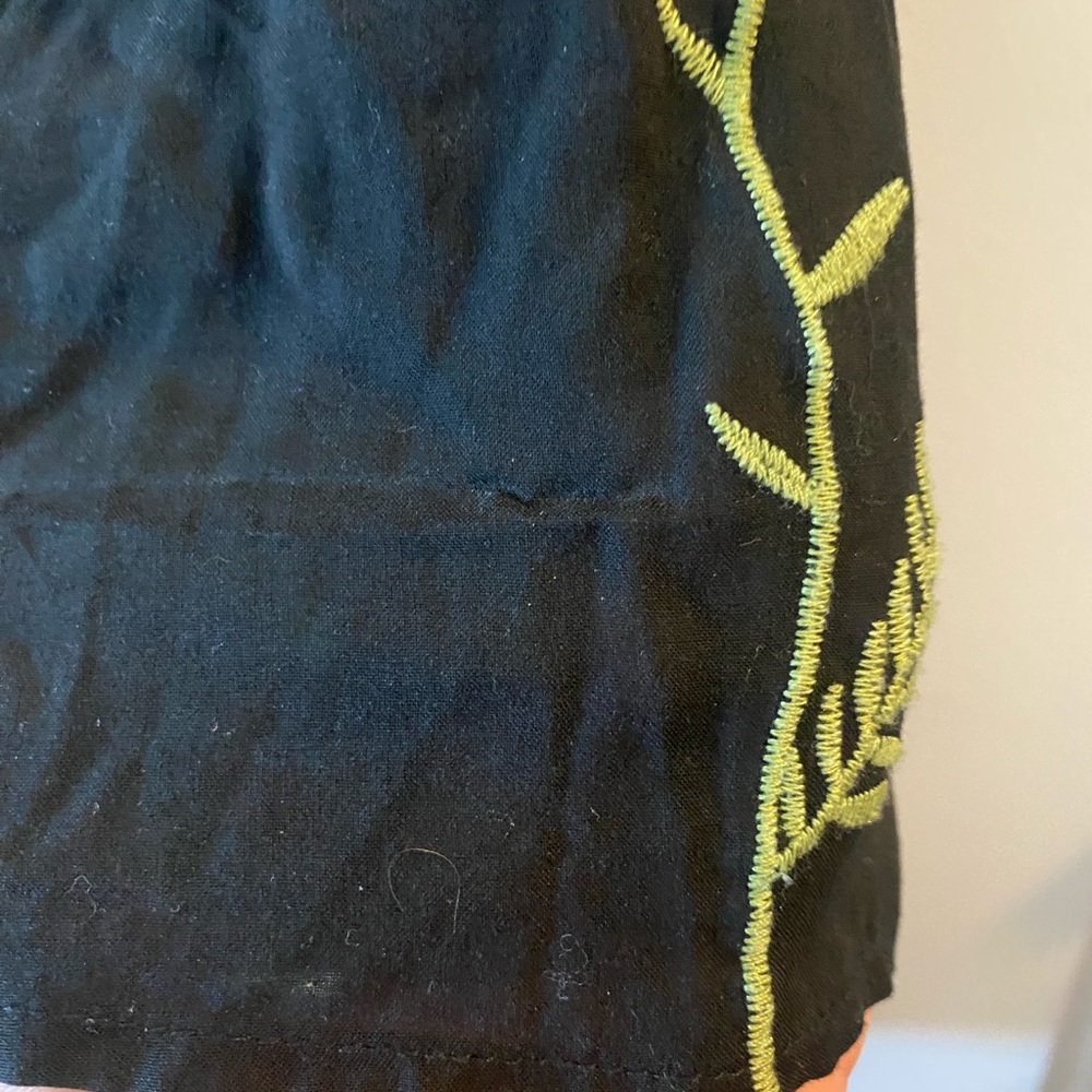 Anthropologie Black Floral Embroidered Midi Dress - Picture 9 of 9